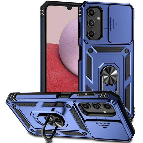 ELEHOLD Rugged Hybrid Case for Samsung Galaxy A16 5G Heavy Duty Case with Camera Lens Protector 360° Ring Holder Kickstand Magentic Shockproof Protective Case for Galaxy A16 5G,Blue