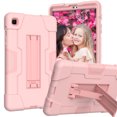 thumbnail image 1 of ELEHOLD Rugged Hybrid Case for Samsung Galaxy Tab A7 Lite 8.7 (2021), Tri-Layers Hard PC Soft Silicone Hidden Kickstand Anti-Scratch Shockproof Heavy Duty Case for Kids Men Women,Rosegold, 1 of 6