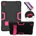 thumbnail image 1 of ELEHOLD Rugged Hybrid Case for Samsung Galaxy Tab A8 10.5" 2022 SM-X200/X205, Tri-Layers Hard PC Soft Silicone Hidden Kickstand Anti-Scratch Shockproof Heavy Duty Case for Kids Men Women,Black+Rose, 1 of 7