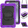 thumbnail image 1 of ELEHOLD Rugged Hybrid Case for Samsung Galaxy Tab A9 Plus 11.0" (2023) Three-Layer Protection with Built-in Screen Protector 360° Rotating Kickstand Handstrap Shoulder Strap Shockproof Case,Purple, 1 of 8