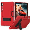 thumbnail image 1 of ELEHOLD Rugged Hybrid Case for Samsung Galaxy Tab S9 Plus 12.4 Inch, Tri-Layers Hard PC Soft Silicone Hidden Kickstand Anti-Scratch Shockproof Heavy Duty Case for Samsung Tab S9+ 2023,Red+Black, 1 of 7