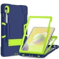 thumbnail image 1 of ELEHOLD Rugged Hybrid Case for Samsung Galaxy Tab S9 /S8 /S7 11 Inch, Tri-Layers Hard PC Soft Silicone Hidden Kickstand Anti-Scratch Shockproof Heavy Duty Case for Kids Men Women,Navyblue+Yellow, 1 of 9