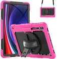 thumbnail image 1 of ELEHOLD Rugged Hybrid Case for Samsung Galaxy Tab S9 Ultra 14.6" 2023 Three-Layer Protection with Built-in Screen Protector 360° Rotating Kickstand Handstrap Shoulder Strap Shockproof Case,Rose, 1 of 10