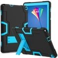 thumbnail image 1 of ELEHOLD Rugged Hybrid Case for Walmart ONN 10.1 Inch Tablet Gen 3 2022(Model:100071485), Tri-Layers Hard PC Soft Silicone Hidden Kickstand Anti-Scratch Shockproof Heavy Duty Kids Case,Black + Blue, 1 of 7