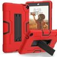 thumbnail image 1 of ELEHOLD Rugged Hybrid Case for Walmart Onn 8 Inch Gen 3 2022(Model:100071483), Tri-Layers Hard PC Soft Silicone Hidden Kickstand Anti-Scratch Shockproof Heavy Duty Case for Kids Men Women,Red+Black, 1 of 9