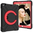 thumbnail image 1 of ELEHOLD Rugged Hybrid Case for iPad 6th/5th Gen/Pro 9.7 (2018/2017/2016) Full-Body Protective 360° Rotation Bracket Kickstand Function Shockproof Heavy Duty Case,For iPad 9.7,A, 1 of 8