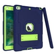 thumbnail image 1 of ELEHOLD Rugged Hybrid Case for iPad 6th/5th Gen/Pro 9.7 inch (2018/2017/2016) Three-Layer Full Protection Hidden Kickstand Shockproof Durable Case for iPad 9.7 ,NavyBlue+Green, 1 of 7