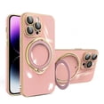 thumbnail image 1 of ELEHOLD Rugged Hybrid Case for iPhone 13 Pro Max Case with Folding Ring Kickstand Camera Lens Protector Magnetic Compatible with Mag Safe Slim Fit Shockproof Case,pink, 1 of 7