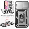 thumbnail image 1 of ELEHOLD Rugged Hybrid Case for iPhone 14 Pro Max Heavy Duty Case with Slide Camera Cover 360° Ring Holder Kickstand Magentic Shockproof Protective Case For iPhone 14 Pro Max,6.7 inch,Silver, 1 of 9