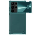 thumbnail image 1 of ELEHOLD Rugged Luxury Case for Samsung Galaxy S23 Ultra 6.8 inch Leather Back Slide Lens Cover Non-Slip Anti-Fingerprint Shockproof Protective Cover,Cyan, 1 of 10