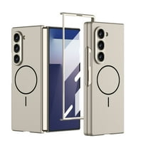 ELEHOLD Rugged Magnetic Case for Samsung Galaxy Z Fold 7 With Screen Protector,Wireless Charging Shockproof Slim Rugged Protective Case Cover,Titaniumgray