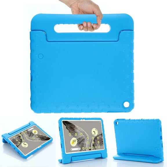ELEHOLD Rugged Stand Case for Google Pixel Tablet 2023 Kids Friendly EVA Full Body Protective Handle Grip Kickstand Function Shockproof Case for Google Pixel Tablet, Blue