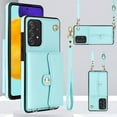 thumbnail image 1 of ELEHOLD for Samsung A70 6.7 (2019) Multi-Functional Wallet Case Organ Card Slots RFID Blocking Stand Function Wrist Strap Crossbody Shoulder Strap Shockproof Purse Case,blue, 1 of 9