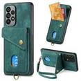 thumbnail image 1 of ELEHOLD for Samsung Galaxy A04E, Wallet Case with Card Slots,Rugged Shockproof Anti Scratch Kickstand with Hand Strap Wallet Case,Support Magnetic Car Mount, green, 1 of 1