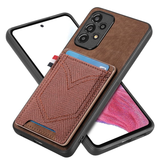 ELEHOLD for Samsung Galaxy A04E, Wallet Phone Case,Slim Leather Shockproof Lens Protector with Card Slot Anti-Scratch Case Cover,Support Magnetic Car Mount, brown