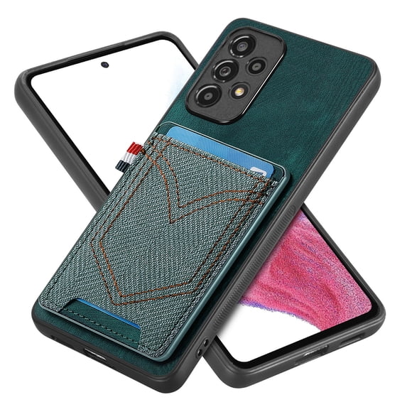 ELEHOLD for Samsung Galaxy A04E, Wallet Phone Case,Slim Leather Shockproof Lens Protector with Card Slot Anti-Scratch Case Cover,Support Magnetic Car Mount, green