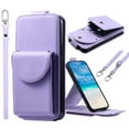 thumbnail image 1 of ELEHOLD for Samsung Galaxy A05 Wallet Crossbody Case Premium PU Leather Organ Card Slots Magnetic Closure Detachable Wrist Lanyard Shoulder Strap Flip Shockproof Galaxy A05 Cover,Purple, 1 of 8