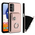thumbnail image 1 of ELEHOLD for Samsung Galaxy A12 5G Wallet Case PU Leather Organ Card Slots Holders Magnetic Button Finger Ring Holder Stand Shockproof Full Protective Case,pink, 1 of 7