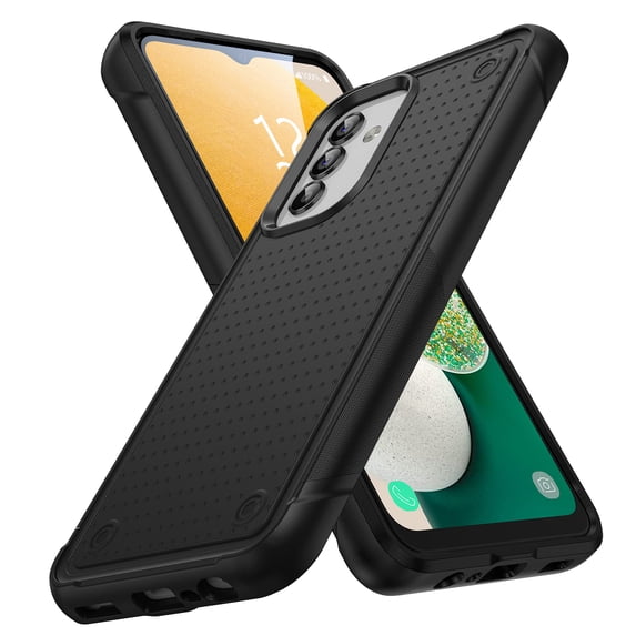 ELEHOLD for Samsung Galaxy A13 5G 2021 Fit Case, Military-Grade Dual Layer Raised Frame Screen & Camera Lens Protective Armor Hybrid PC+TPU Anti-Drop Shockproof Slim Rugged Case,Black