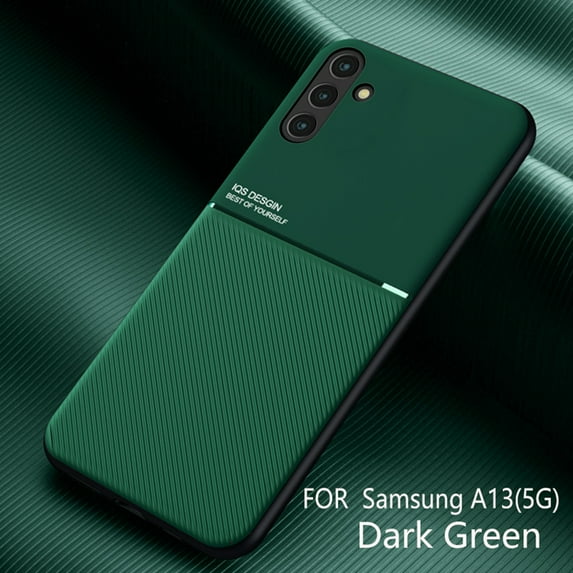 ELEHOLD for Samsung Galaxy A13 5G Slim Skin Feel Case, TPU Bumper + PC Fashion Diagonal Line Skin Touch Luxury Elegant Lightweight Magnetic Shockproof Non-Slip Soft Grip Flexible Ultra-Thin Case,Green