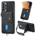 thumbnail image 1 of ELEHOLD for Samsung Galaxy A13 5G, Wallet Case with Card Slots,Rugged Shockproof Anti Scratch Kickstand with Hand Strap Wallet Case,Support Magnetic Car Mount, black, 1 of 7
