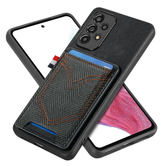 ELEHOLD for Samsung Galaxy A13 5G, Wallet Phone Case,Slim Leather Shockproof Lens Protector with Card Slot Anti-Scratch Case Cover,Support Magnetic Car Mount, black