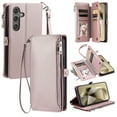 thumbnail image 1 of ELEHOLD for Samsung Galaxy A14 5G Case,  Full Body Protection Crossbody Flip Zipper Credit Card Slot Wallet Case Kickstand Shockproof Leather Case with Shoulder Strap and Wrist Strap, Rosegold, 1 of 11