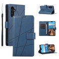 thumbnail image 1 of ELEHOLD for Samsung Galaxy A14 5G Flip Folio Wallet Case with Credit Card Holders Magnetic Clasp Kickstand Function Wrist Lanyard Premium PU Leather Shockproof Protective Cover,blue, 1 of 8