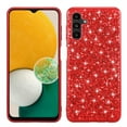 thumbnail image 1 of ELEHOLD for Samsung Galaxy A14 5G Glitter Sparkle Bling Case, Shiny Powder Rough Surface TPU Rubber Anti-Scratch Shockproof Classical Fashion Slim Case for Women Girls, Red, 1 of 6