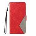 thumbnail image 1 of ELEHOLD for Samsung Galaxy A14 5G Magnetic Splicing Cover, Shockproof Premium Vintage PU Leather RFID Blocking Card Slots Protective Slim Fit Folio Stand with Wrist Strap Phone Case, red, 1 of 8