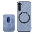thumbnail image 1 of ELEHOLD for Samsung Galaxy A14 5G Magnetic Wallet Case with Detachable Back Card Holder Fiber Texture Design Full Body Protective Slim Shockproof Case, blue, 1 of 8