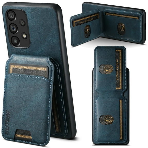 ELEHOLD Wallet Case for Samsung Galaxy A14 5G Case Premium Retro Style Leather with Back Flip Card Holders Stand Function Magnetic Closure Shockproof Purse Case for Men Women,blue