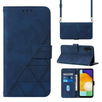 ELEHOLD for Samsung Galaxy A14 5G Wallet Case, Premium PU Leather Removable Adjustable Crossbody Shoulder Strap Magnetic Stand Card Slots Kickstand Shockproof Flip Cover Case for Women Men,Blue