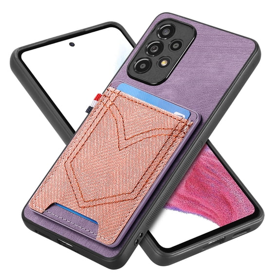 ELEHOLD for Samsung Galaxy A14 5G, Wallet Phone Case,Slim Leather Shockproof Lens Protector with Card Slot Anti-Scratch Case Cover,Support Magnetic Car Mount, purple