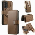 thumbnail image 1 of ELEHOLD for Samsung Galaxy A15 Zipper Wallet Case,Magnetic Detachable RFID Flip Card Slots Stand Function Shockproof Full Protective Leather Case for Samsung Galaxy A15,Brown, 1 of 8