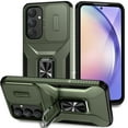 thumbnail image 1 of ELEHOLD for Samsung Galaxy A16 5G Case with Slide Cover Protector 360° Rotation Metal Ring Kickstand Impact-Resistant Shockproof Support Magnetic Car Mount Rugged Case ,Darkgreen, 1 of 8