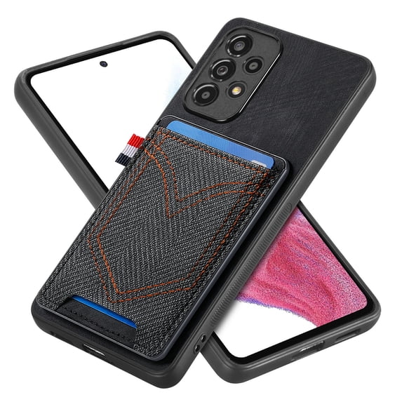 ELEHOLD for Samsung Galaxy A21s, Wallet Phone Case,Slim Leather Shockproof Lens Protector with Card Slot Anti-Scratch Case Cover,Support Magnetic Car Mount, black