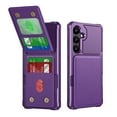 thumbnail image 1 of ELEHOLD for Samsung Galaxy A25 5G Case, PU Leather Magnetic Button Closure Credit Card Holder Slots Stand Function Wallet Shock-Absorbent Shockproof Phone Case for Samsung Galaxy A25 5G ,Purple, 1 of 6