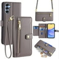 thumbnail image 1 of ELEHOLD for Samsung Galaxy A26 5G Wallet Case Crossbody, Zipper Phone Case with Card Holder Large Capacity Wrist Strap Leather Purse Cover for Women Men for Samsung Galaxy A26 5G,Gray, 1 of 5