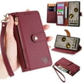 thumbnail image 1 of ELEHOLD for Samsung Galaxy A33 5G Wallet Case, PU Leather Flip Folio Case with 7 Card Holders Zipper Pocket RFID Blocking Kickstand Shockproof TPU Inner Shell Phone Cover for Galaxy A33 5G,Red, 1 of 8