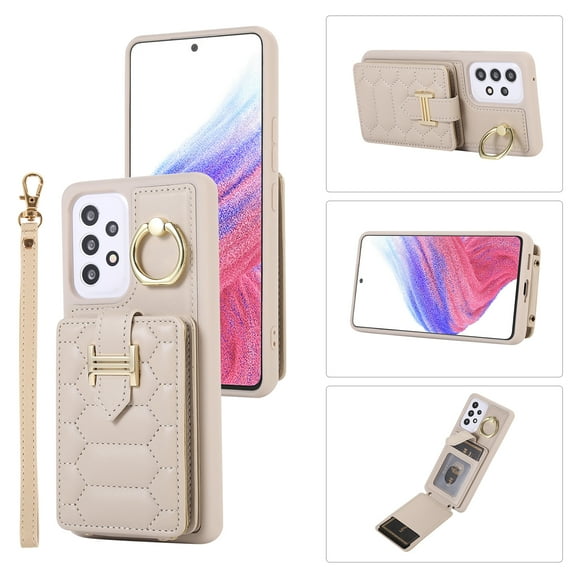 ELEHOLD for Samsung Galaxy A34 5G Crossbody Wallet Case with Card Holder Soft PU Leather Shockproof Protective Cover with Shoulder Strap for Women Girls for Samsung Galaxy A34 5G,beige