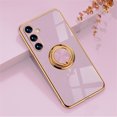 thumbnail image 1 of ELEHOLD for Samsung Galaxy A34 5G Slim Case Electroplating Frame Design All-inclusive Lens Protection Metal Ring Holder Stand Function Shockproof Lightweight Case for Galaxy A34 5G - Lightpurple, 1 of 9
