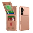 thumbnail image 1 of ELEHOLD for Samsung Galaxy A35 Case, PU Leather Magnetic Button Closure Credit Card Holder Slots Stand Function Wallet Shock-Absorbent Shockproof Phone Case for Samsung Galaxy A35 ,Rosegold, 1 of 6
