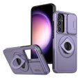 thumbnail image 1 of ELEHOLD for Samsung Galaxy A35 Case with Slide Lens Cover, Galaxy A35 5G Case Compatible with MagSafe, Rotating Ring Kickstand Heavy Duty Rugged Protective Phone Case for Samsung Galaxy A35,Purple, 1 of 6