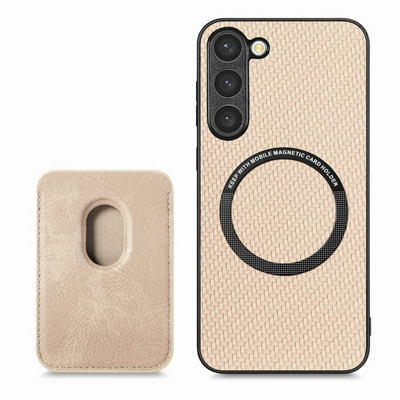 ELEHOLD for Samsung Galaxy A36 5G Magnetic Wallet Case with Detachable Back Card Holder Fiber Texture Design Full Body Protective Slim Shockproof Samsung Galaxy A36 5G Case,Khaki