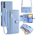thumbnail image 1 of ELEHOLD for Samsung Galaxy A36 5G Wallet Case Crossbody, Zipper Phone Case with Card Holder Large Capacity Wrist Strap Leather Purse Cover for Women Men for Samsung Galaxy A36 5G,Blue, 1 of 2
