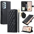 thumbnail image 1 of ELEHOLD for Samsung Galaxy A52 4G/G5 Wallet Crossbody Case PU Leather Cover with Card Slots Magnetic Clasp Kickstand Detachable Wriststrap Shoulder Strap Flip Shockpoof Cover,black, 1 of 1