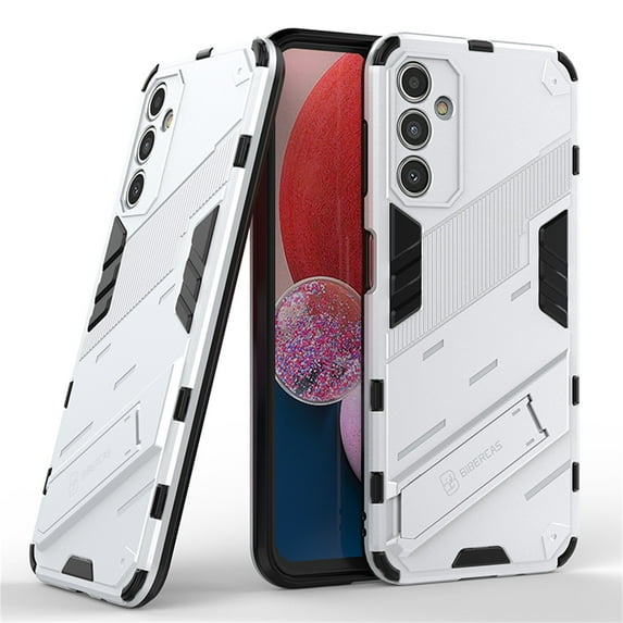 ELEHOLD for Samsung Galaxy A54 5G Armor Rugged Case with Hidden Kickstand PC Back + TPU Bumper Anti-Fall Drop Resistant Shockproof Lightweight Hybird Case for Samsung Galaxy A54 5G 6.6 inch, Silver