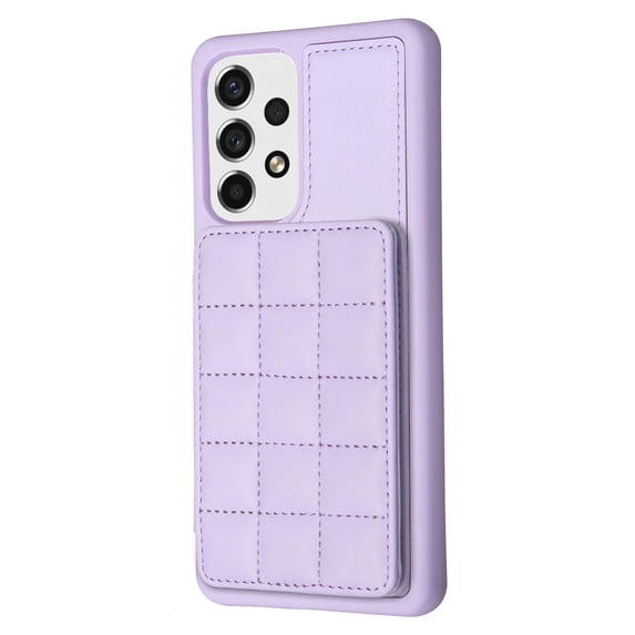 ELEHOLD for Samsung Galaxy A54 5G Card Holder Back Case with Pockets, Premium PU Leather ID Cash Credit Slots Magnetic Kickstand Flip Folio Slim Hard Protective Cover, purple
