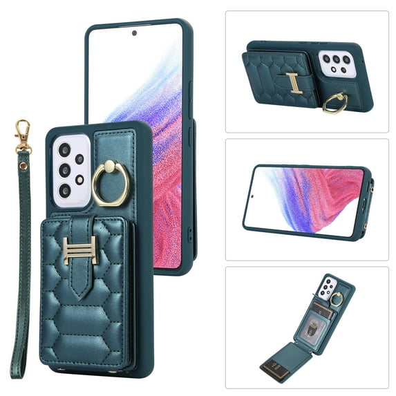 ELEHOLD for Samsung Galaxy A54 5G Crossbody Wallet Case with Card Holder Soft PU Leather Shockproof Protective Cover with Shoulder Strap for Women Girls for Samsung Galaxy A54 5G,darkgreen